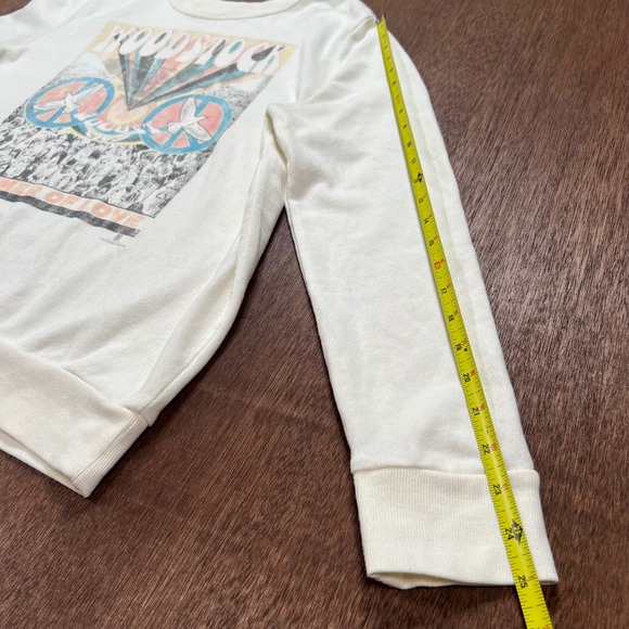 Woodstock Summer of Love 1969 Graphic Sweatshirt Cream Off-White Pullover - Picture 8 of 13